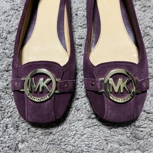 Michael Kors Fulton Moc Suede Flat Shoes Plum Size 8.5